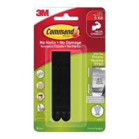 Command Picture Hanging Strips 17207BLK-4 Narrow Black, Pack of 4 Sets